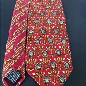 GIANNI VERSACE 90s Medusa Head BAROQUE tie Versace logo dress suit accessory